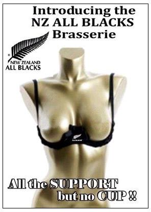 Introducing the New Zealand All Blacks Bra. All the support, but no cup.