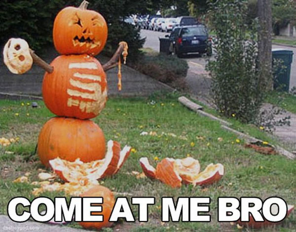 Angry Pumpkin Man: Come at me bro