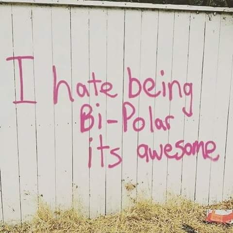 I hate being bi-polar. It’s awesome.
