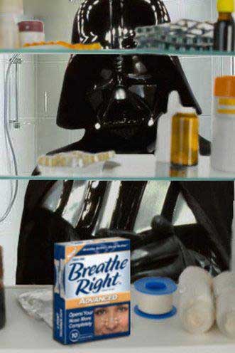 Darth Vader going for some Breathe Right.
