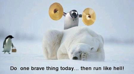 Do one brave thing today… then run like hell!