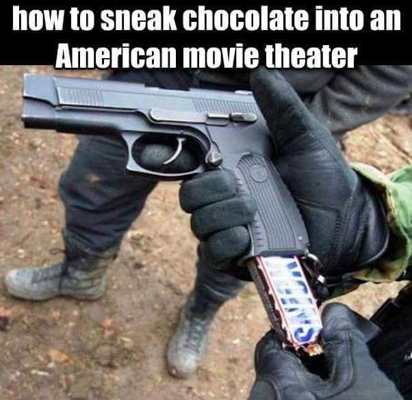 How to sneak chocolate into an American movie theatre.