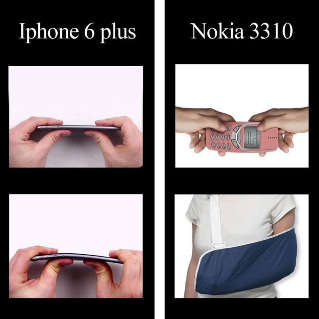 iPhone 6 Plus versus Nokia 3310: Does it bend?