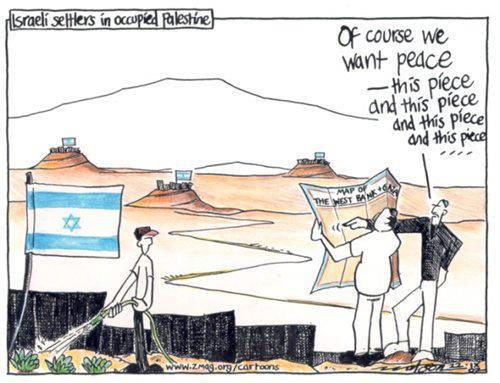 Israeli Settlers: Of course we want peace–this piece and this piece and this piece and this piece…