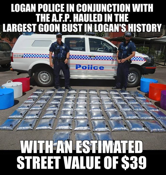 Logan police in conjunction with the A.F.P. hauled in the largest goon bust in Logan’s history. With an estimated street value of .