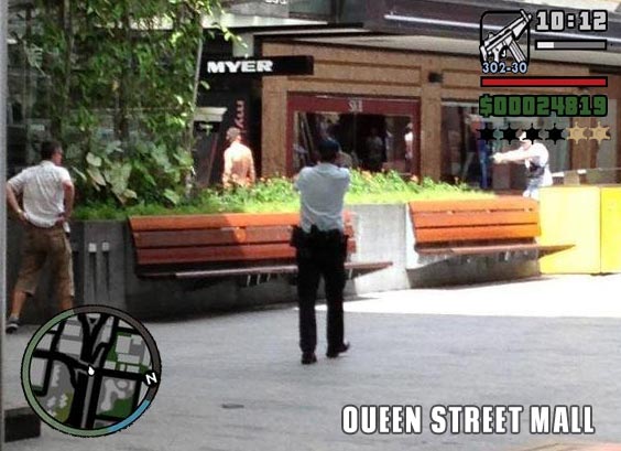 Queen Street Mall, Brisbane, GTA Style