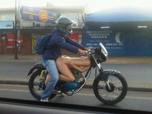Motorbike with naked woman fuel tank and decal.