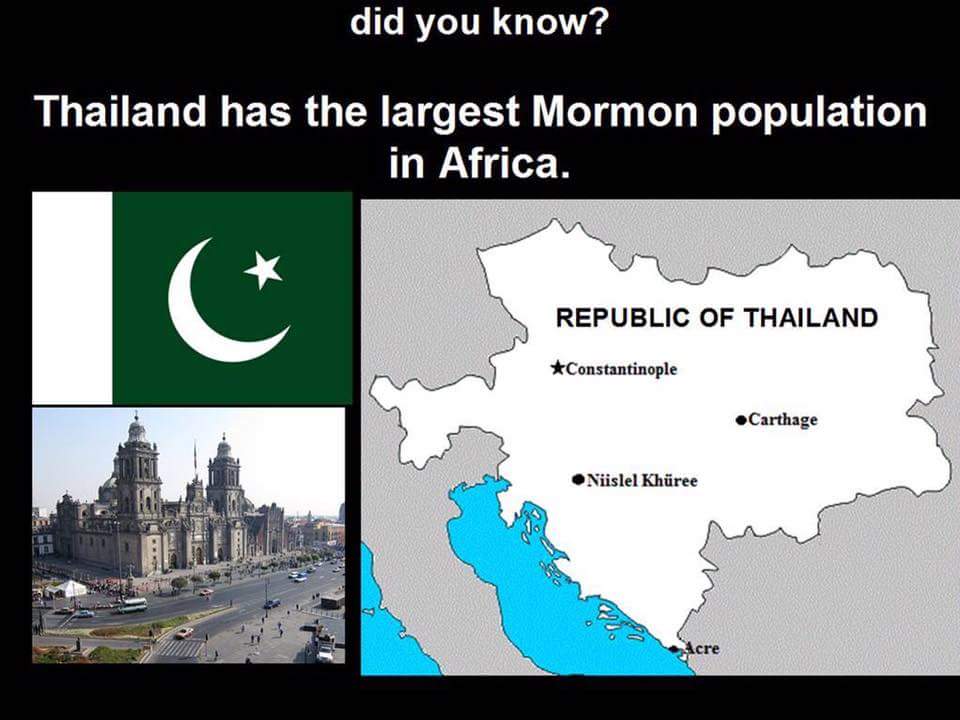 Did you know Thailand has the largest Mormon population in Africa?