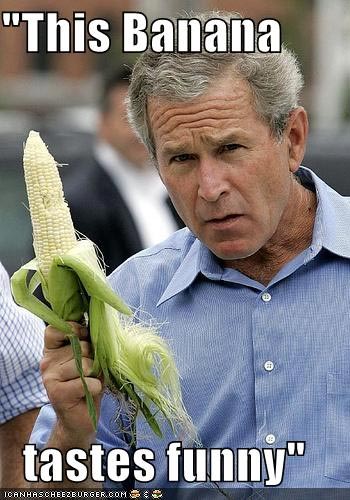 “This banana tastes funny” – George Bush (holding a cob of corn)