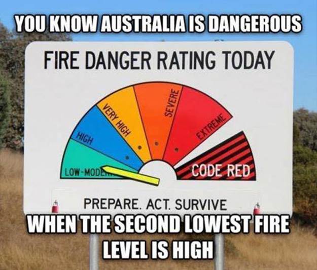 The insanity of fire danger ratings.