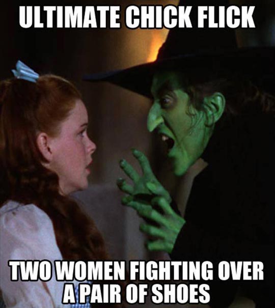 Ultimate chick flick: Two women fighting over a pair of shoes