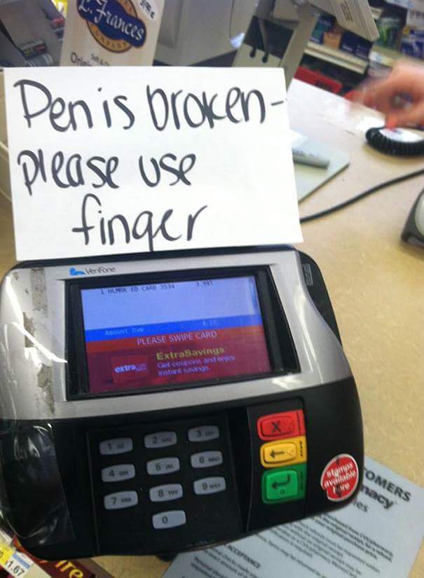 Pen is broken - please use finger