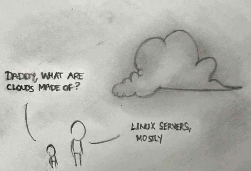 Daddy, what are clouds made of?  Linux servers, mostly.
