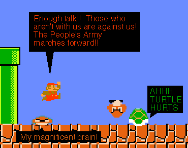 Mario, dialogue with turtle