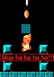 Mario jumping between blocks