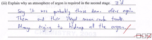 Question about atmosphere of argon