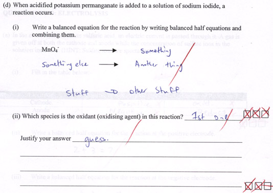 Question asking for a balanced equation