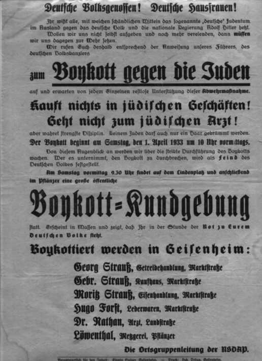 1933 Nazi boycott poster