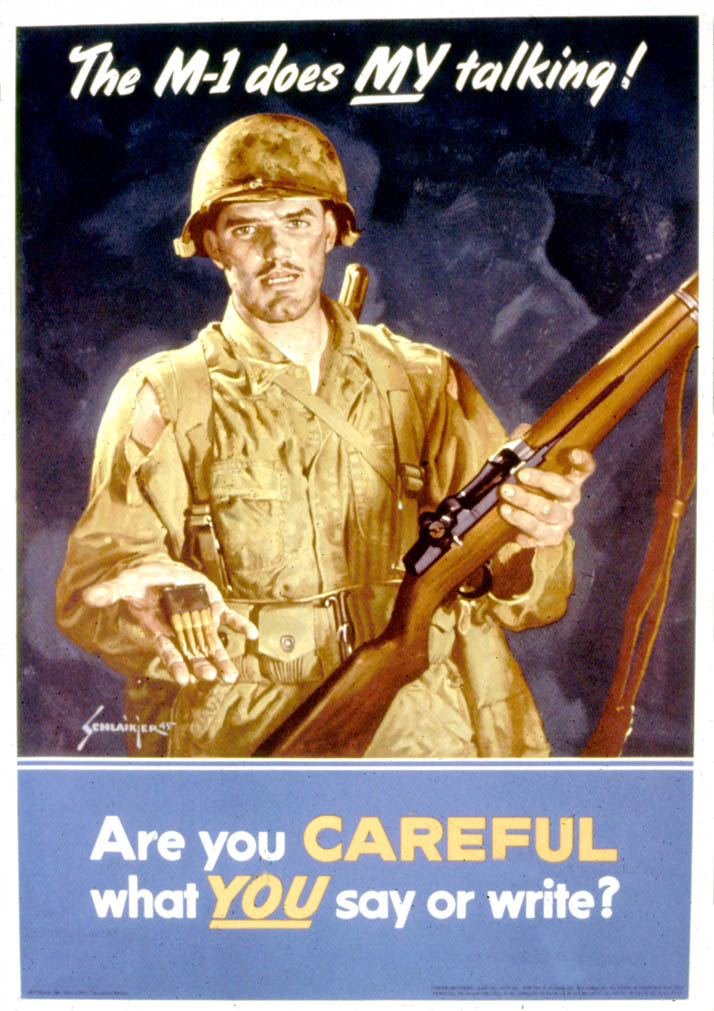 A soldier stands with his M1 Garand — Ned Martin’s Propaganda