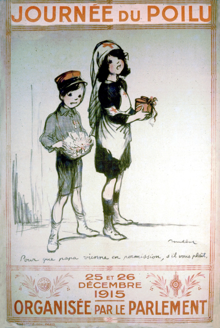 An image of a young boy and girl carrying small gifts