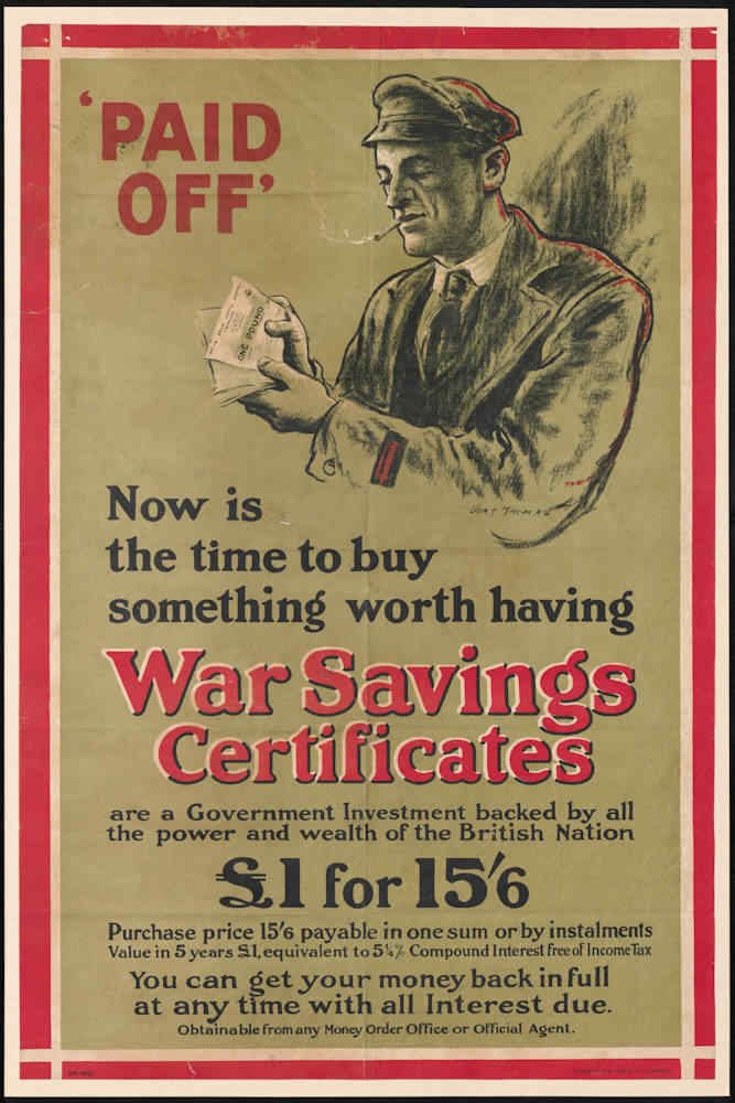 British WWI war savings certificates