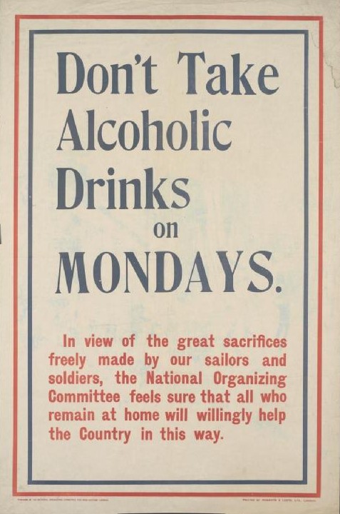 Don't Take Alcoholic Drinks on Mondays poster