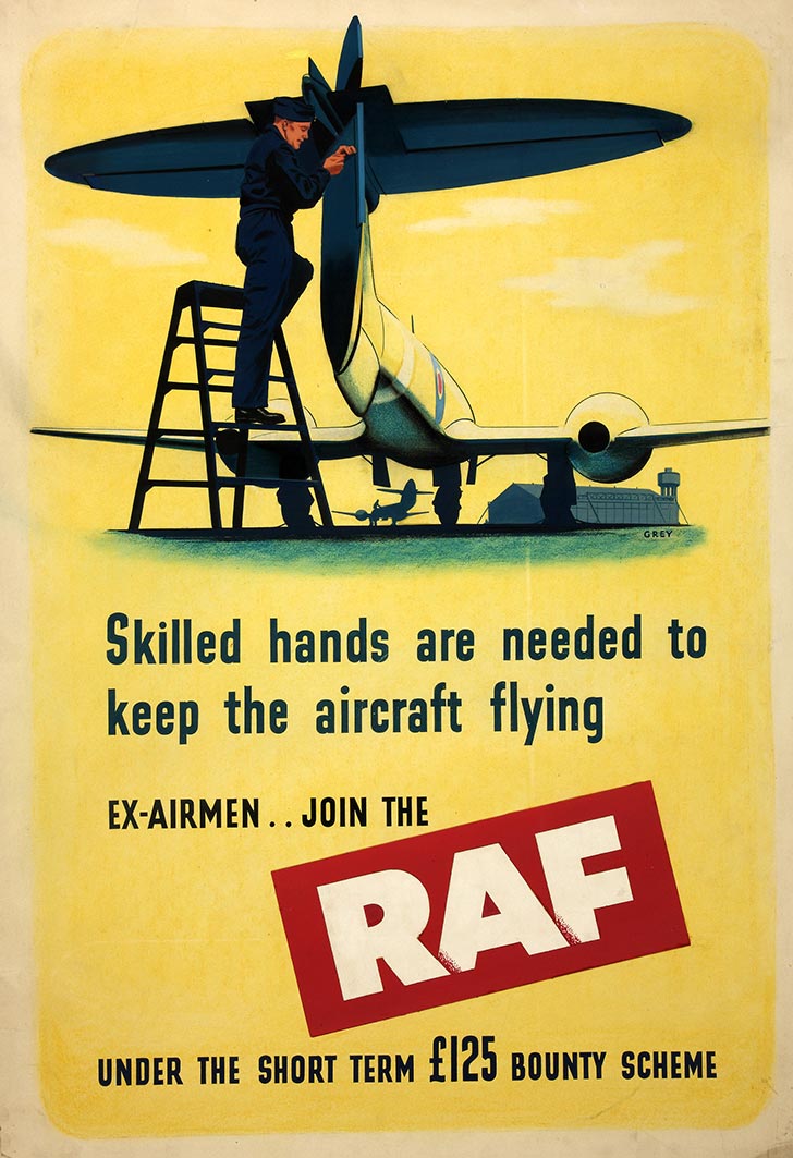 INF3 111 Forces Recruitment Skilled hands are needed   join the RAF Artist Grey