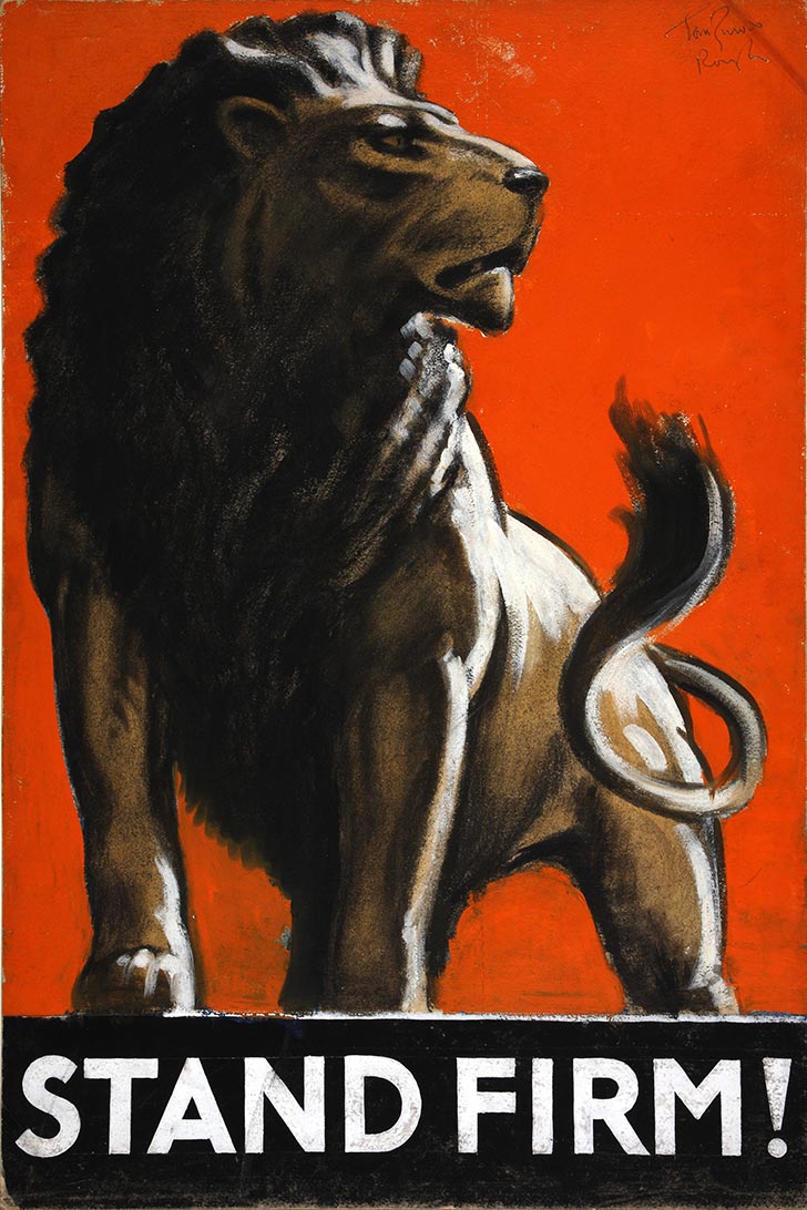 INF3 128 War Effort Stand Firm (Lion) Artist Tom Purvis