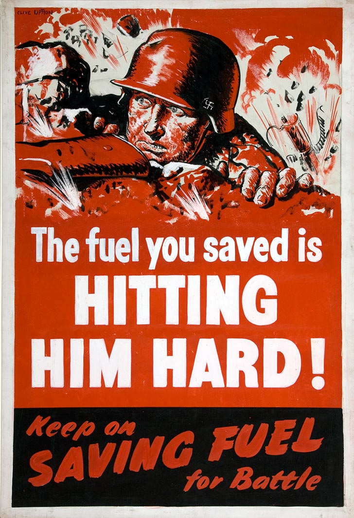 INF3 183 Fuel Economy The fuel you saved is hitting him hard (German soldier) Artist Clive Uptton