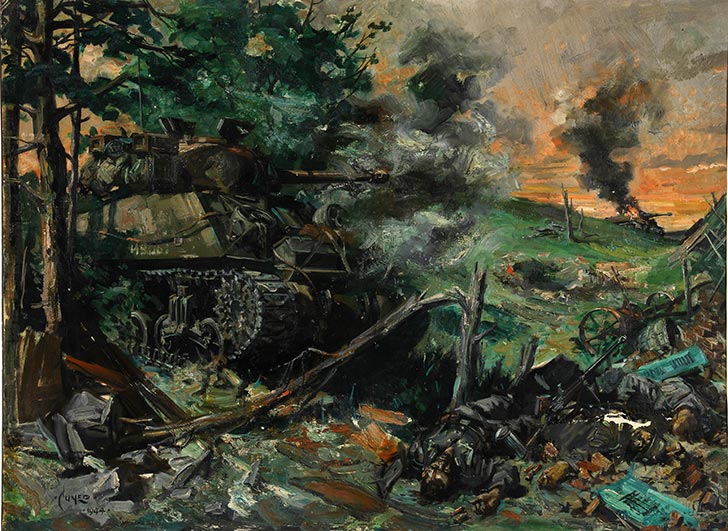 INF3 18 Tank battle Artist Terence Cuneo 1939 1946