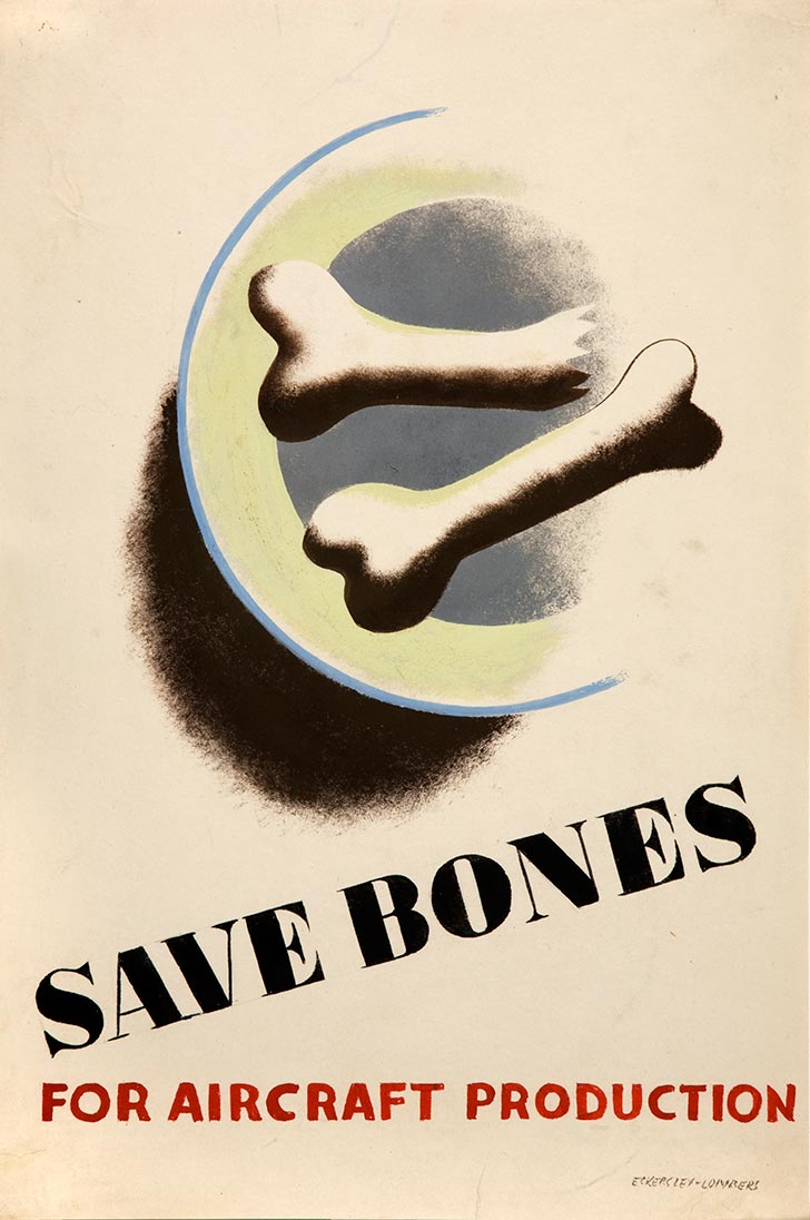 INF3 199 Salvage Save bones for aircraft production (plate of bones) Artist Eckersley Lombers
