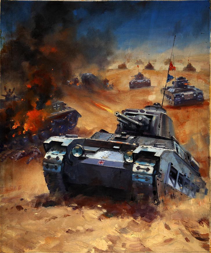 INF3 22 Tank battle Artist Krogman 1939 1946