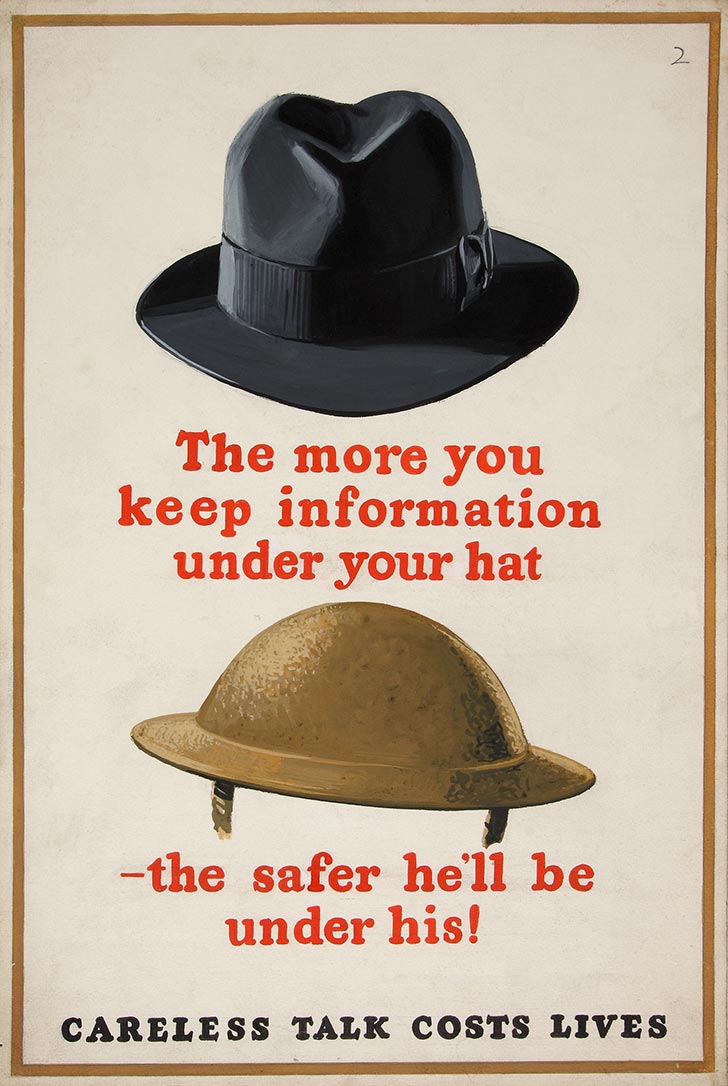 INF3 235 Anti rumour and careless talk The more you keep information under your hat, the safer he'll be under his