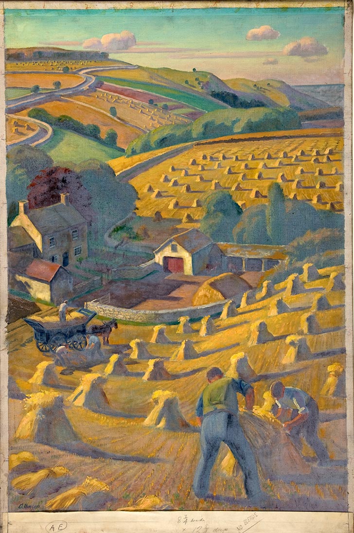 INF3 23 Harvesting Artist Allinson 1939 1946