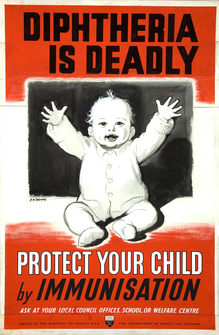 INF3 280 Health Diphtheria is deadly   protect your child by immunisation Artist J H Dowd