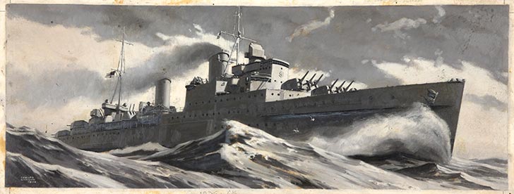 INF3 32 British Cruiser Artist Edward Osmond 1939 1946