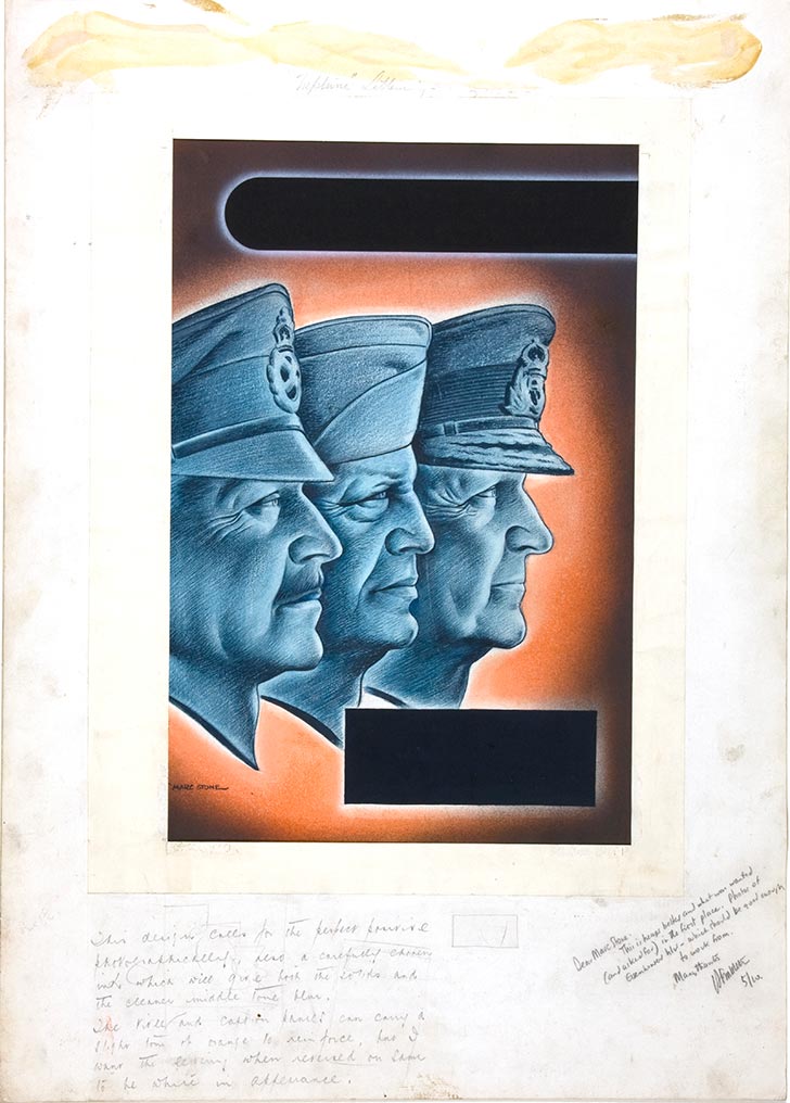 INF3 336 Unity of Strength Field Marshal Alexander, General Eisenhower and Admiral Cunningham Artist Marc Stone