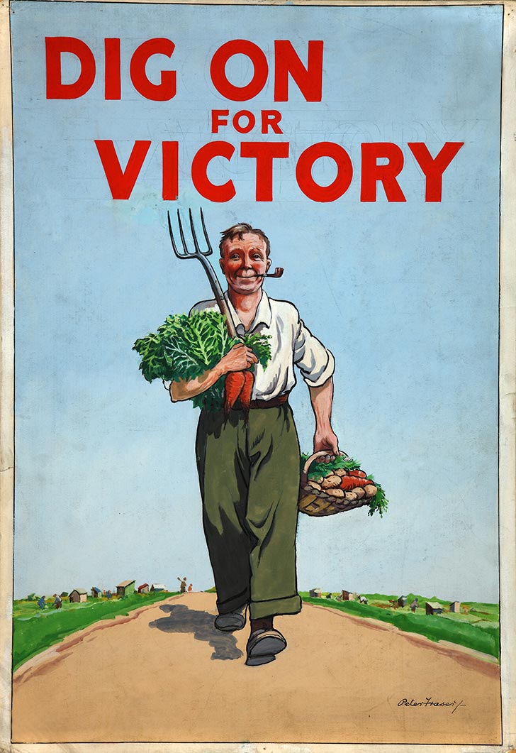 INF3 96 Food Production Dig for Victory Artist Peter Fraser