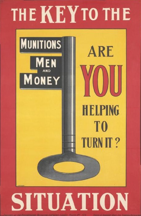 Munitions Men and Money poster UK 1915