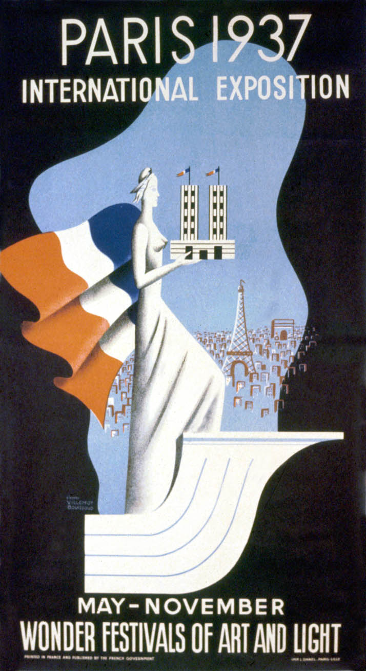 Paris and the French flag are depicted in a drawing