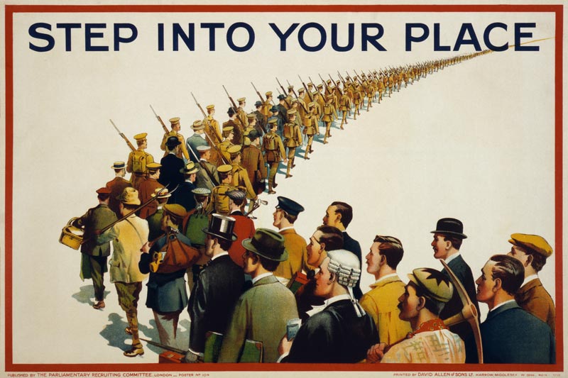 Step into your place, propaganda poster, 1915