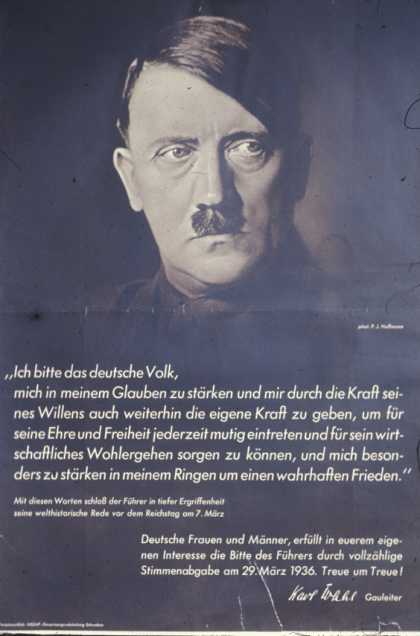 Volksemfänger Poster – Hitler’s 1936 referendum