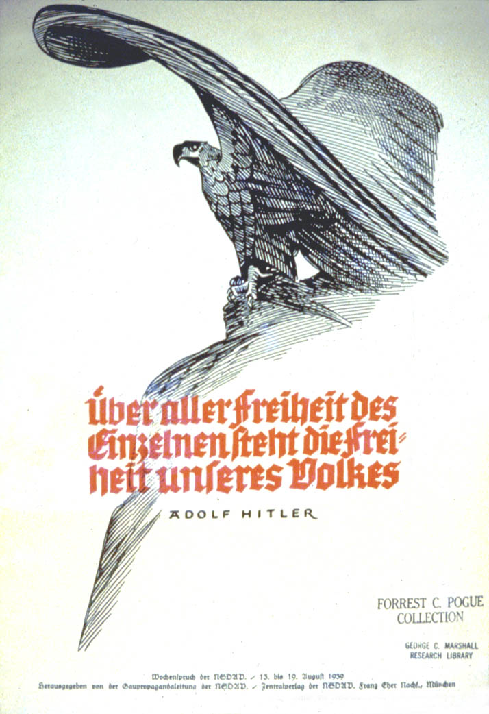Weekly NSDAP slogan beneath the German eagle