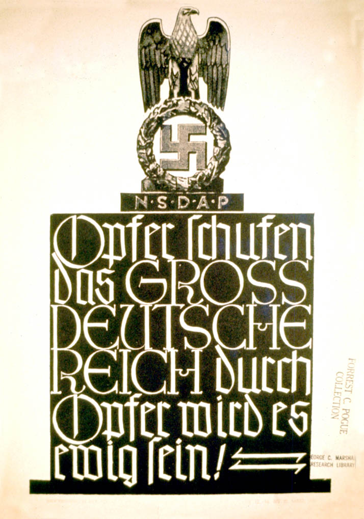 Weekly NSDAP slogan beneath the swastika and German eagle
