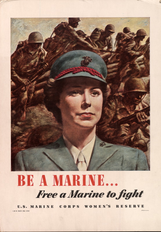 Be A Marine Free A Marine To Fight Us Marine Corps Women's Reserve