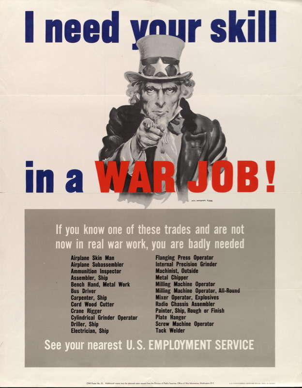 Uncle Sam I Need Your Skill In A War Job
